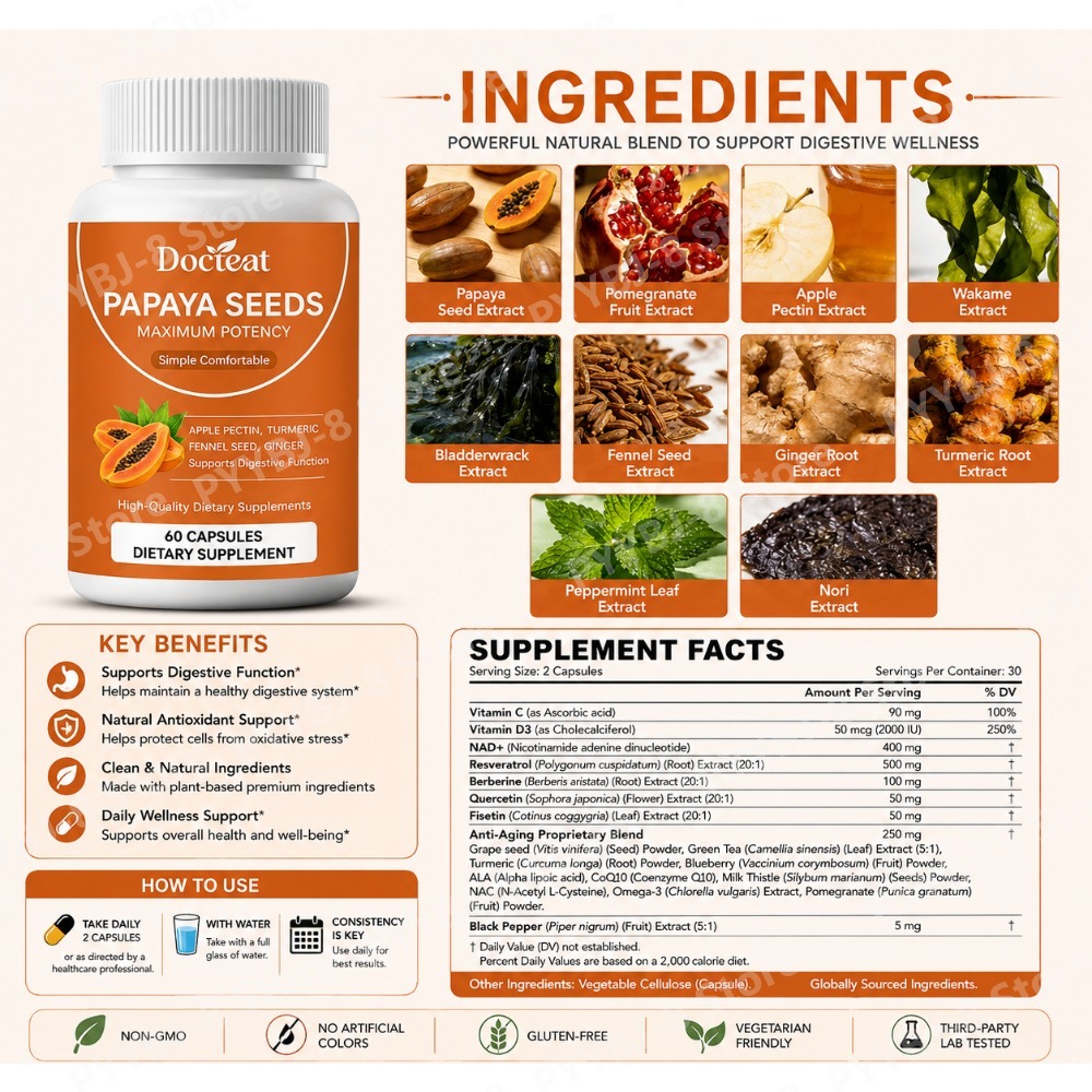 Capsule di Semi di Papaya con  - Licorice Root Extract recensione e prezzo